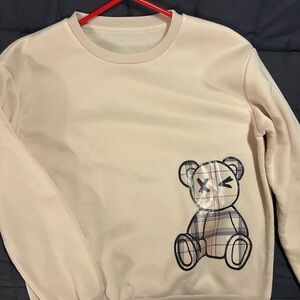 Cream Sweater with Bear Design